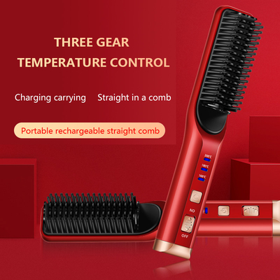 Profesjonalna grzebień do prostowania włosów Akumulatorowa szczotka do prostowania włosów USB
