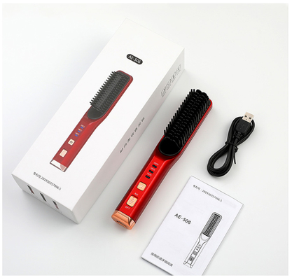 Bezprzewodowa szczotka do prostowania włosów Wyświetlacz LED Przenośny akumulator USB Bezprzewodowy