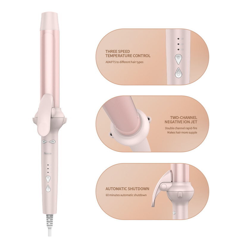 Auto Wavy Hair Curler 3 In1 Straightener And Crimper Pink Automatyczny Mini Electric Auto Rotating Ceramic Styling Roller
